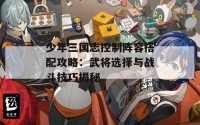 少年三国志控制阵容搭配攻略：武将选择与战斗技巧揭秘