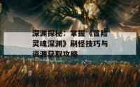 深渊探秘：掌握《冒险灵魂深渊》刷怪技巧与资源获取攻略