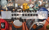 提升B级文件管理与安全性的一些实用建议和措施分析