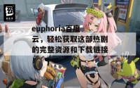 euphoria百度云，轻松获取这部热剧的完整资源和下载链接！