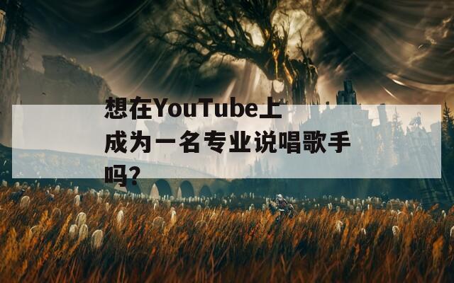 想在YouTube上成为一名专业说唱歌手吗？