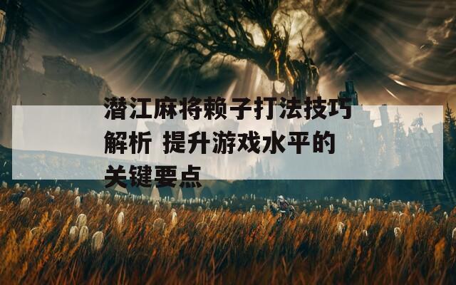 潜江麻将赖子打法技巧解析 提升游戏水平的关键要点