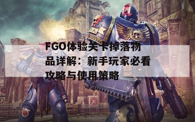 FGO体验关卡掉落物品详解：新手玩家必看攻略与使用策略